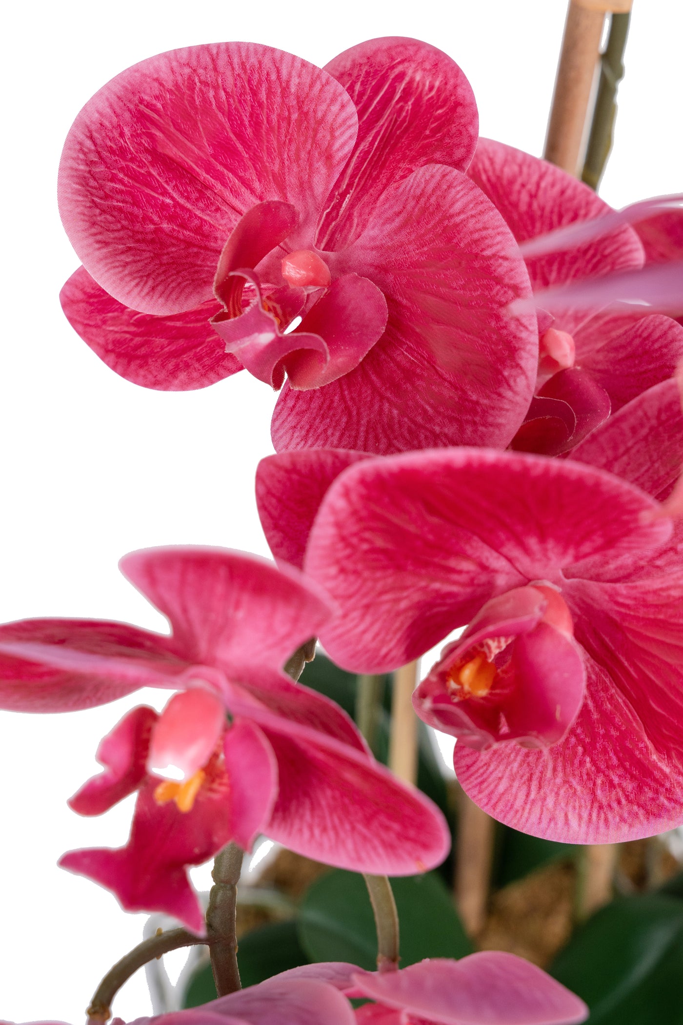 Orhidee artificiala roz-magenta cu aspect natural H61 cm cu 3 tulpini