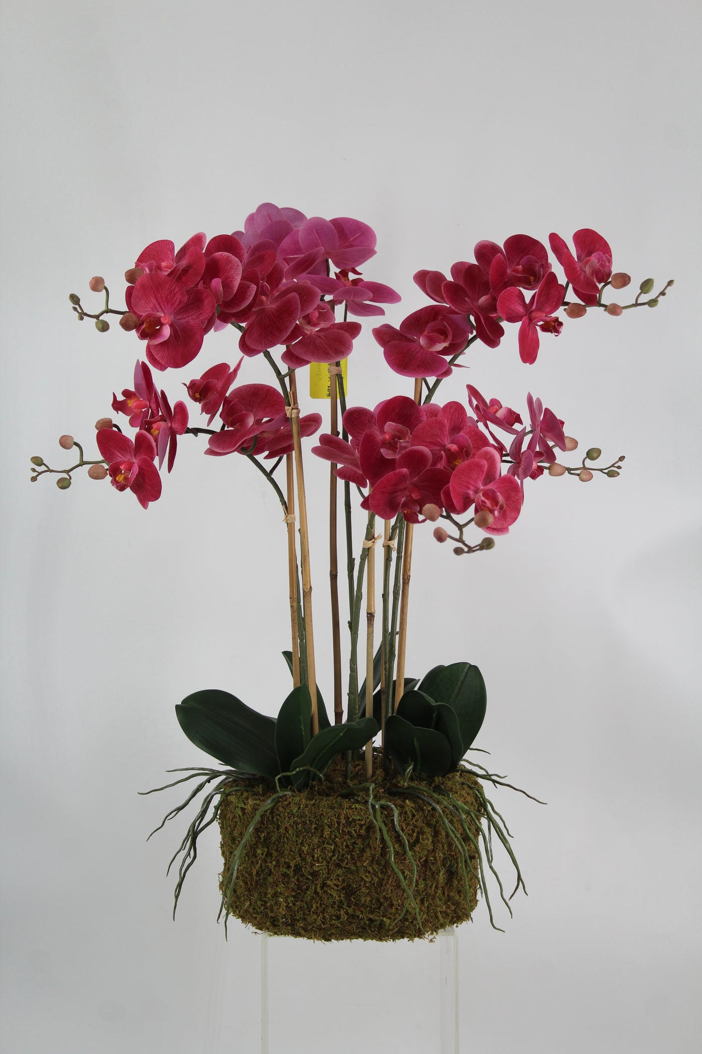 Orhidee artificiala roz-magenta cu aspect natural H72 cm cu 6 tulpini