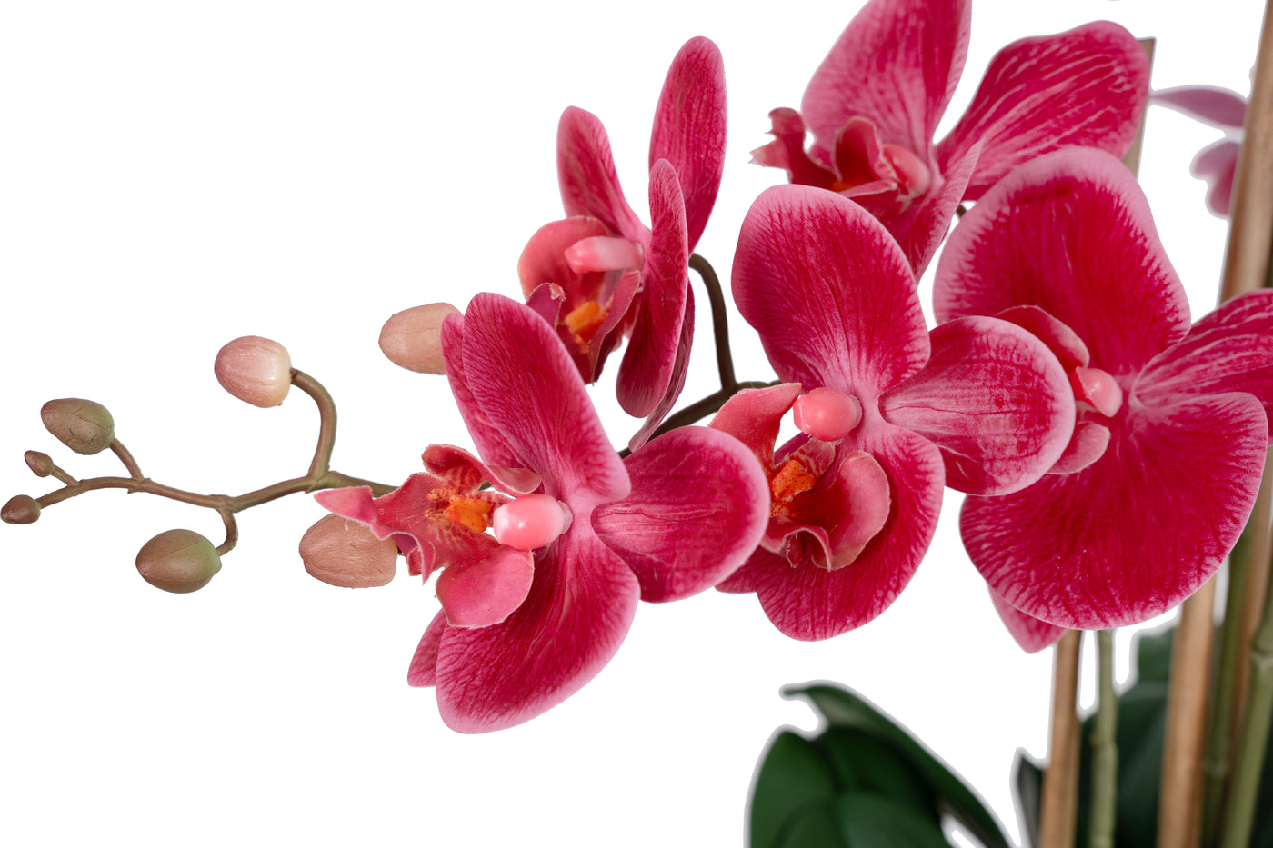 Orhidee artificiala roz-magenta cu aspect natural H90 cm cu 9 tulpini