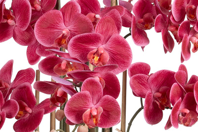 Orhidee artificiala roz-magenta cu aspect natural H90 cm cu 9 tulpini