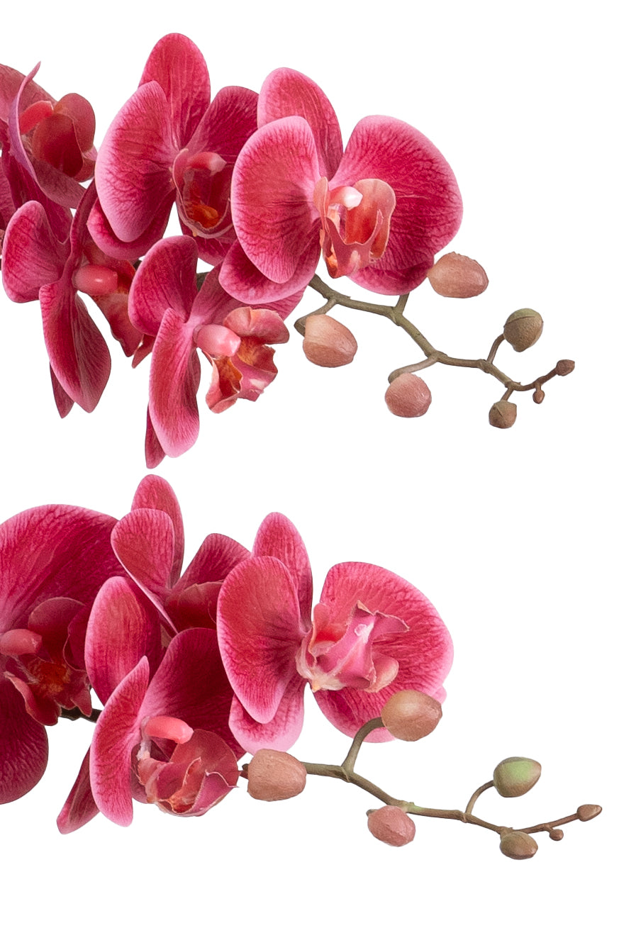 Orhidee artificiala roz-magenta cu aspect natural H90 cm cu 9 tulpini