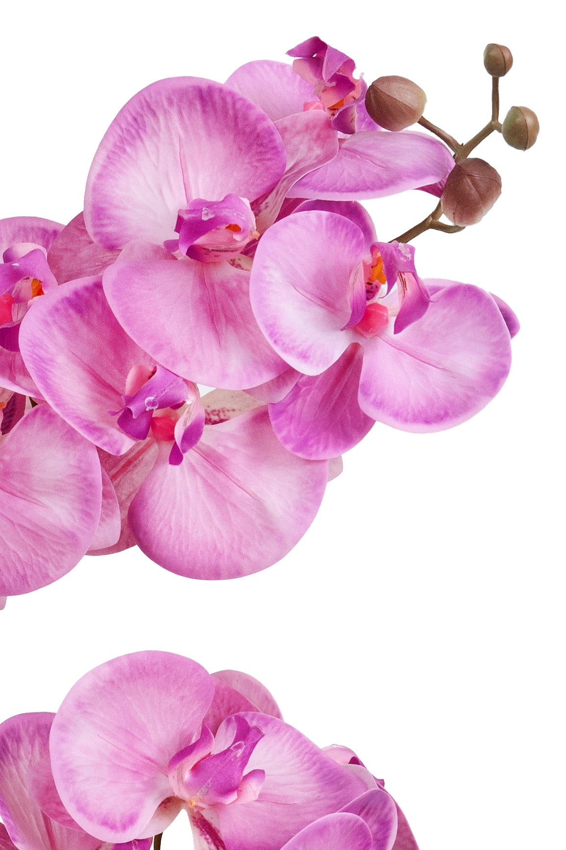 Orhidee artificiala roz pal cu aspect natural H54 cm cu 3 tulpini