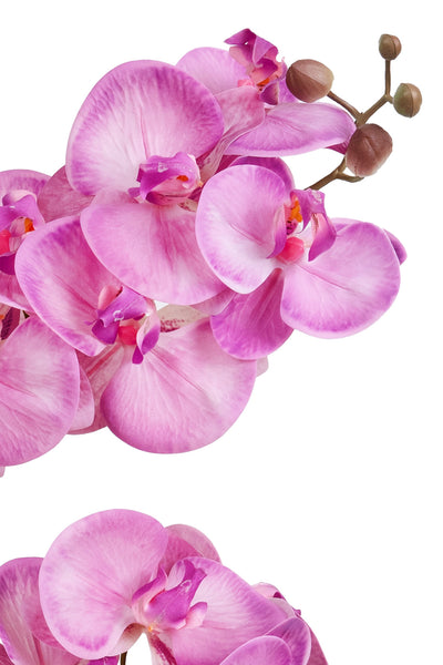 Orhidee artificiala roz pal cu aspect natural H54 cm cu 3 tulpini