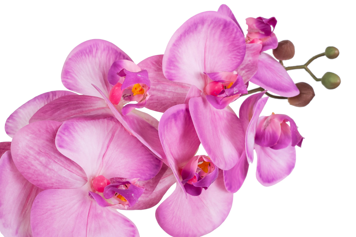 Orhidee artificiala roz pal cu aspect natural H54 cm cu 3 tulpini