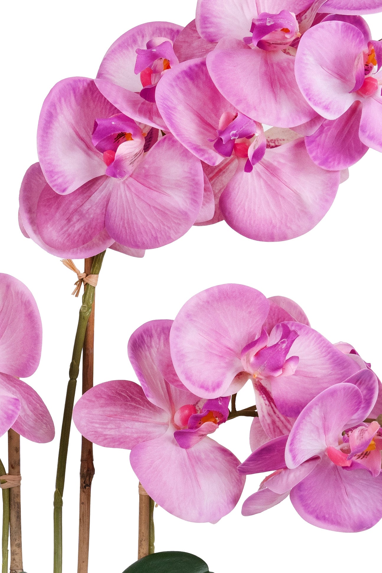 Orhidee artificiala roz pal cu aspect natural H54 cm cu 3 tulpini