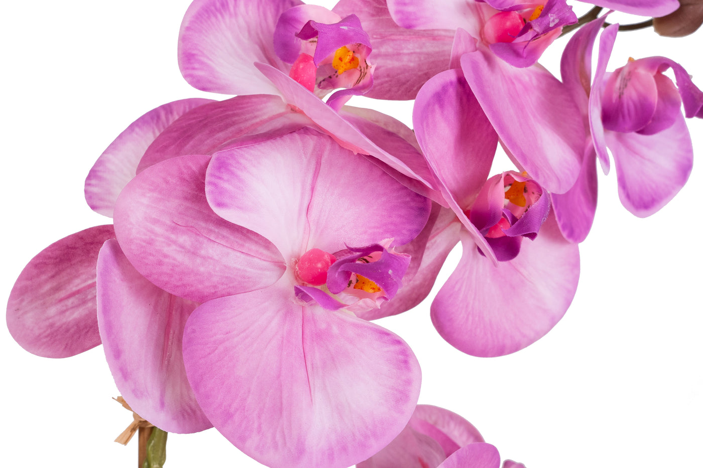 Orhidee artificiala roz pal cu aspect natural H54 cm cu 3 tulpini