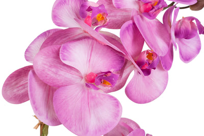 Orhidee artificiala roz pal cu aspect natural H54 cm cu 3 tulpini