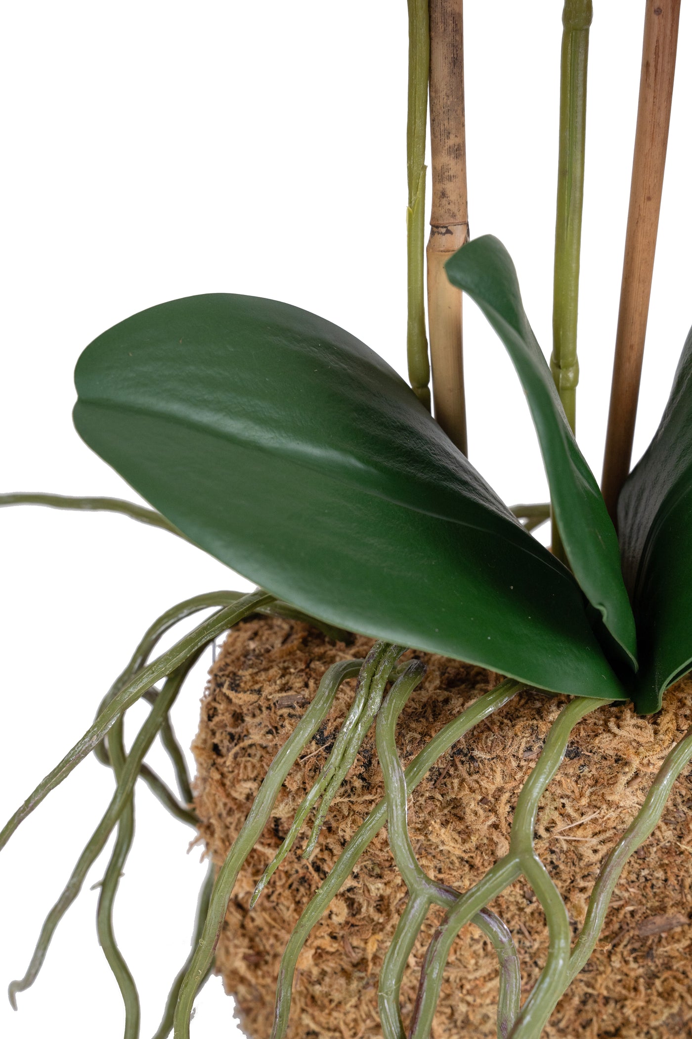 Orhidee artificiala roz pal cu aspect natural H54 cm cu 3 tulpini