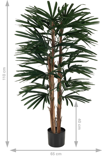 Palm artificial H110cm Rhapis excelsa cu 30 frunze cu protectie UV