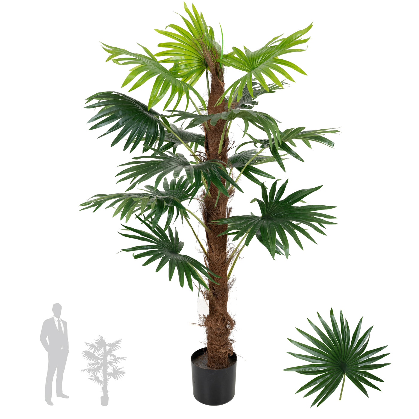 Palm artificial H120cm Chamaerops humilis cu 18 frunze