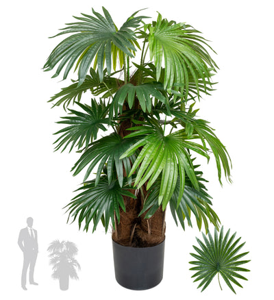 Palm artificial H130cm Chamaerops humilis cu 21 frunze