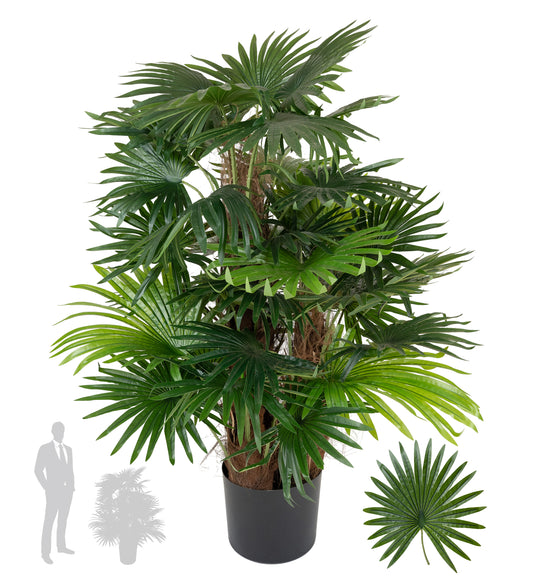 Palm artificial H130cm Chamaerops humilis cu 38 frunze