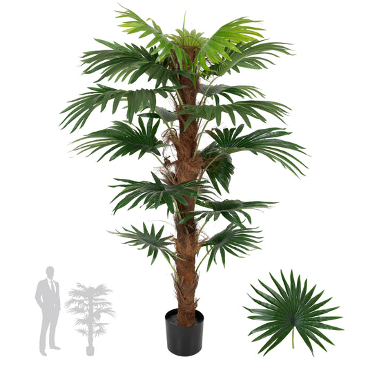 Palm artificial H150cm Chamaerops humilis cu 18 frunze