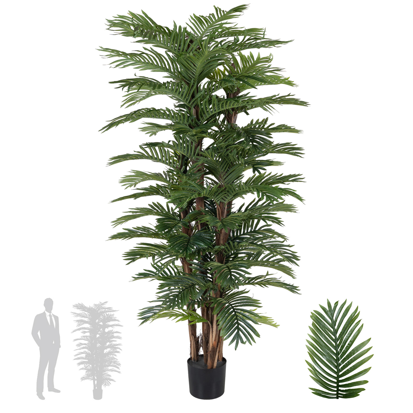 Palm artificial H170cm Areca cu 4 tulpini si 84 frunze