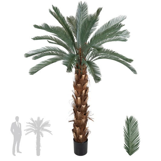 Palm artificial H180cm Cycas cu 30 frunze cu protectie UV