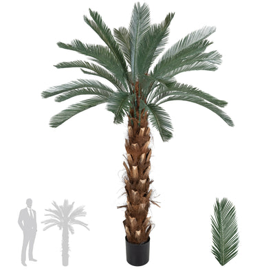 Palm artificial H180cm Cycas cu 30 frunze cu protectie UV