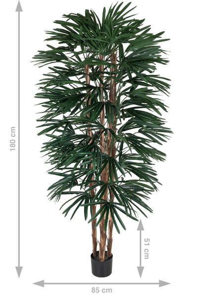 Palm artificial H180cm Rhapis excelsa cu 102 frunze cu protectie UV