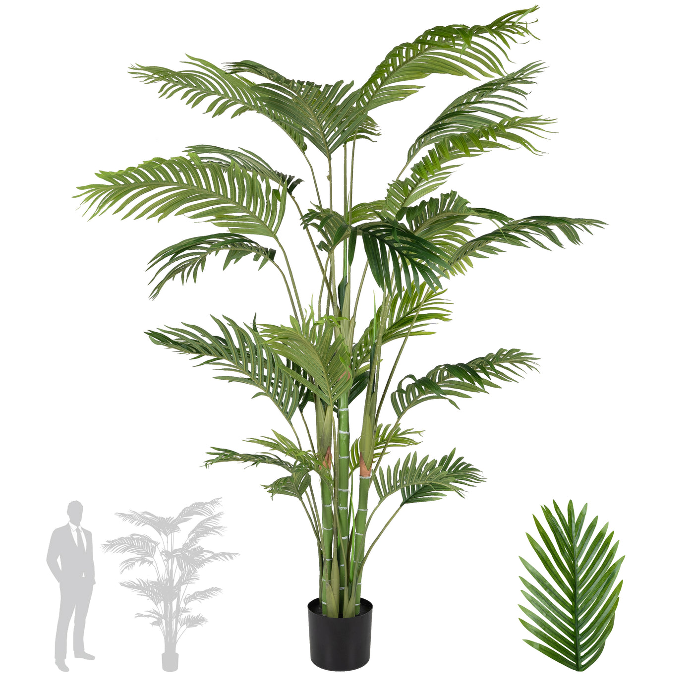 Palm artificial H185cm Kentia cu 26 frunze