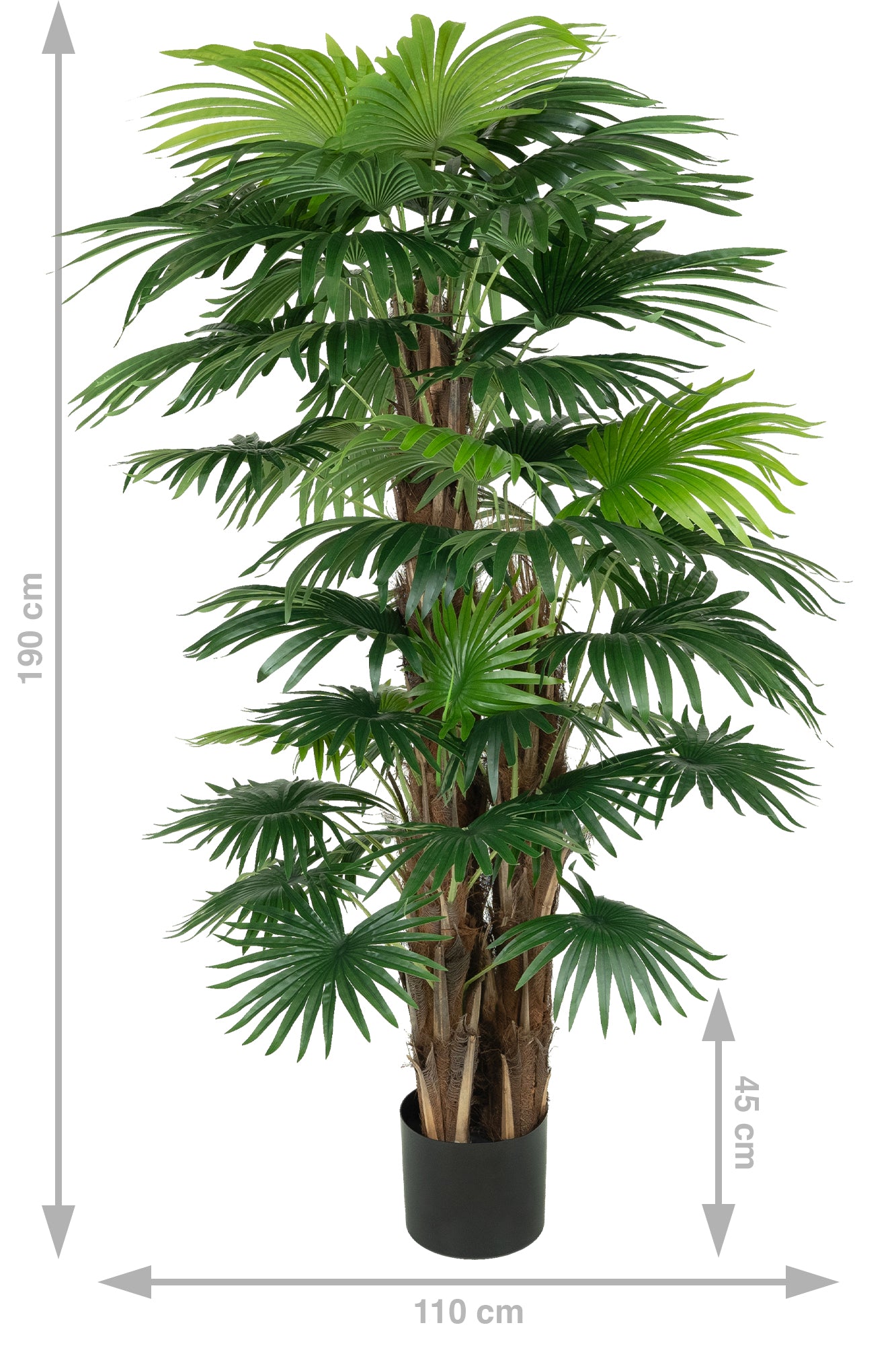 Palm artificial H190cm Chamaerops humilis cu 48 frunze