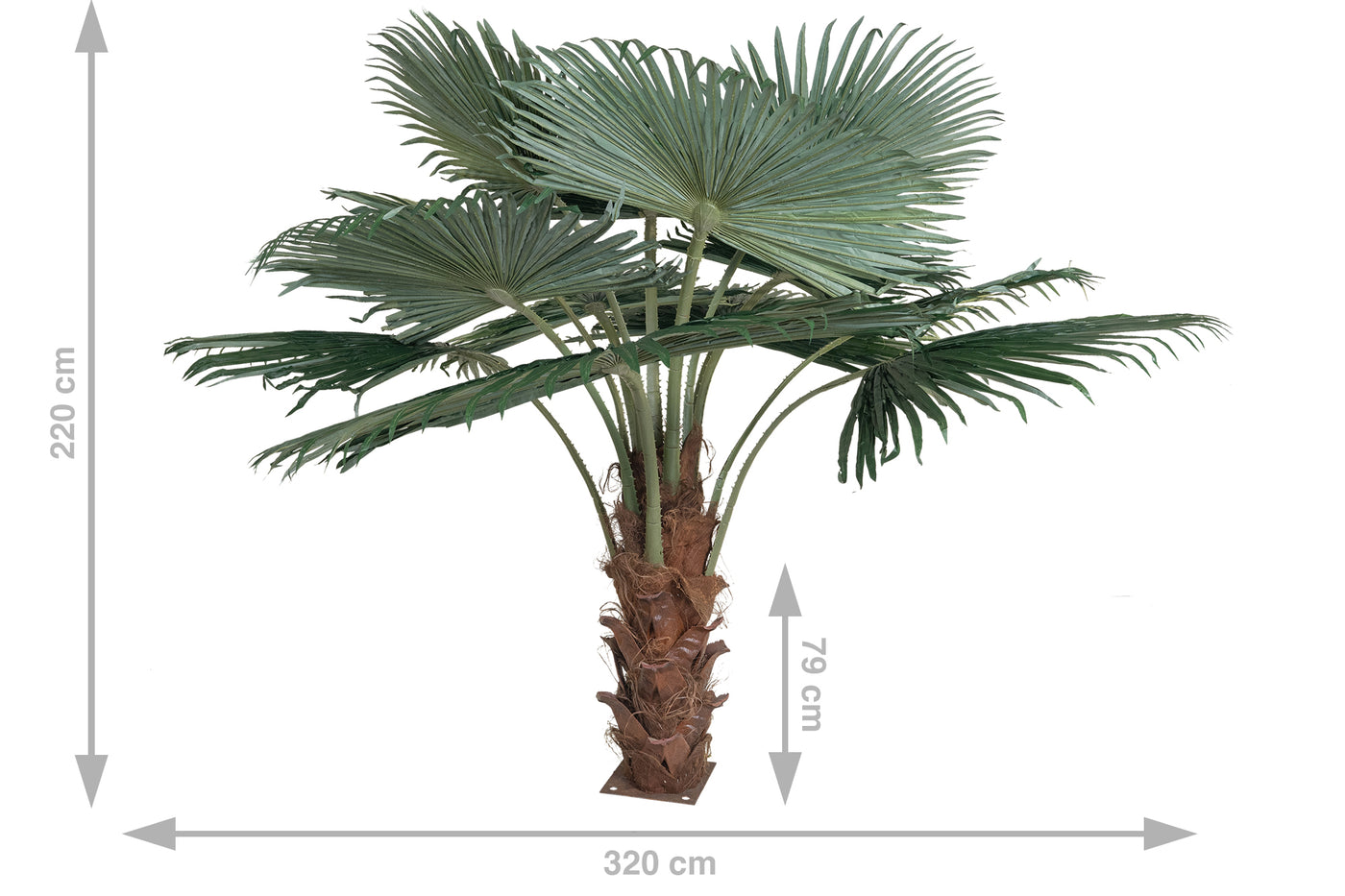 Palm artificial H200cm Washingtonia. coroana D300cm cu protectie UV