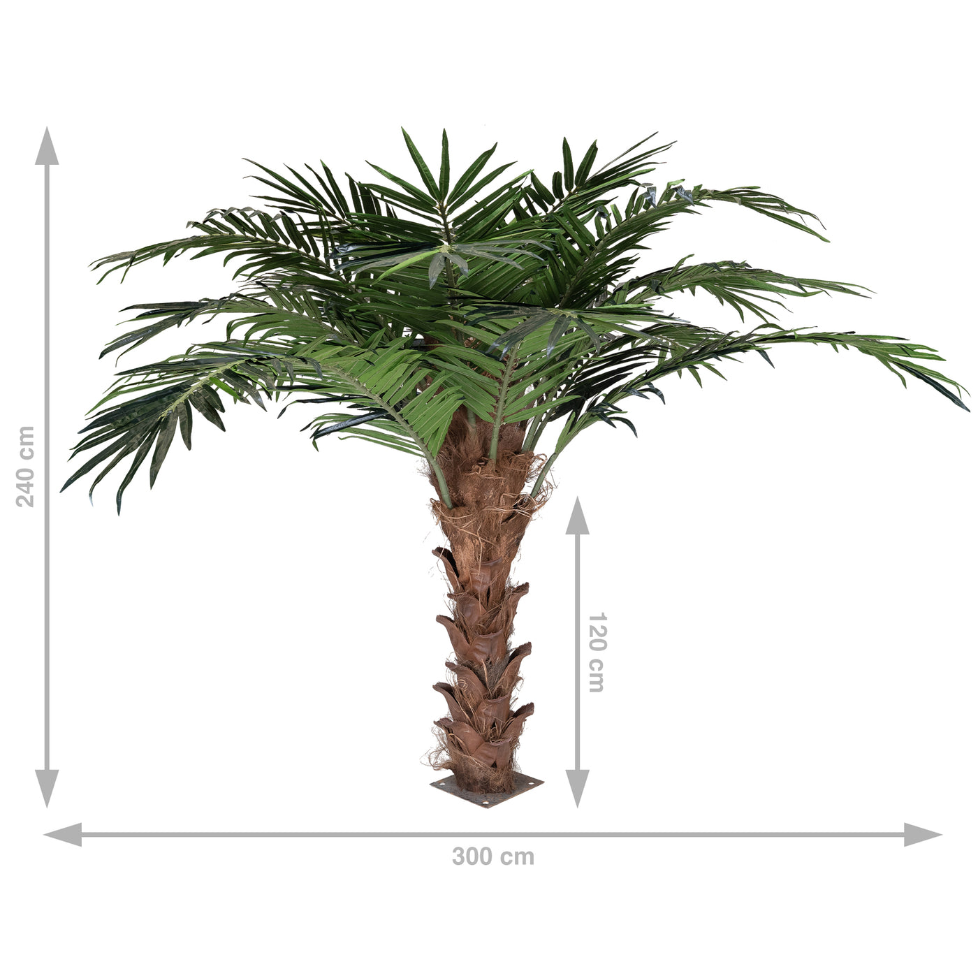 Palm artificial H240cm Phoenix exotic cu trunchi natural. coroana D300cm cu protectie UV