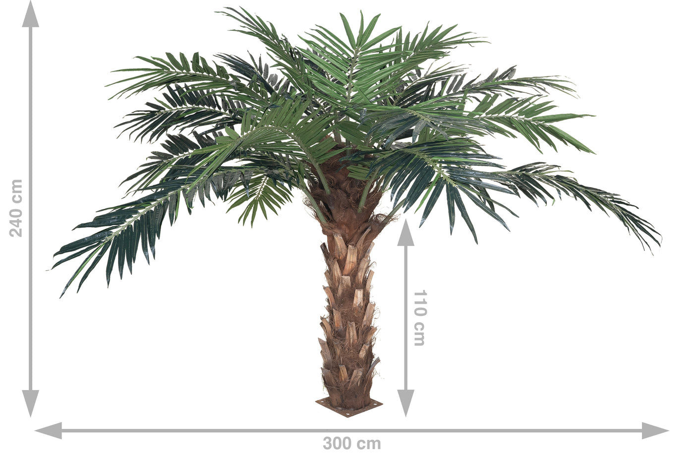 Palm artificial H240cm Phoenix exotic cu trunchi natural. coroana D350cm cu protectie UV