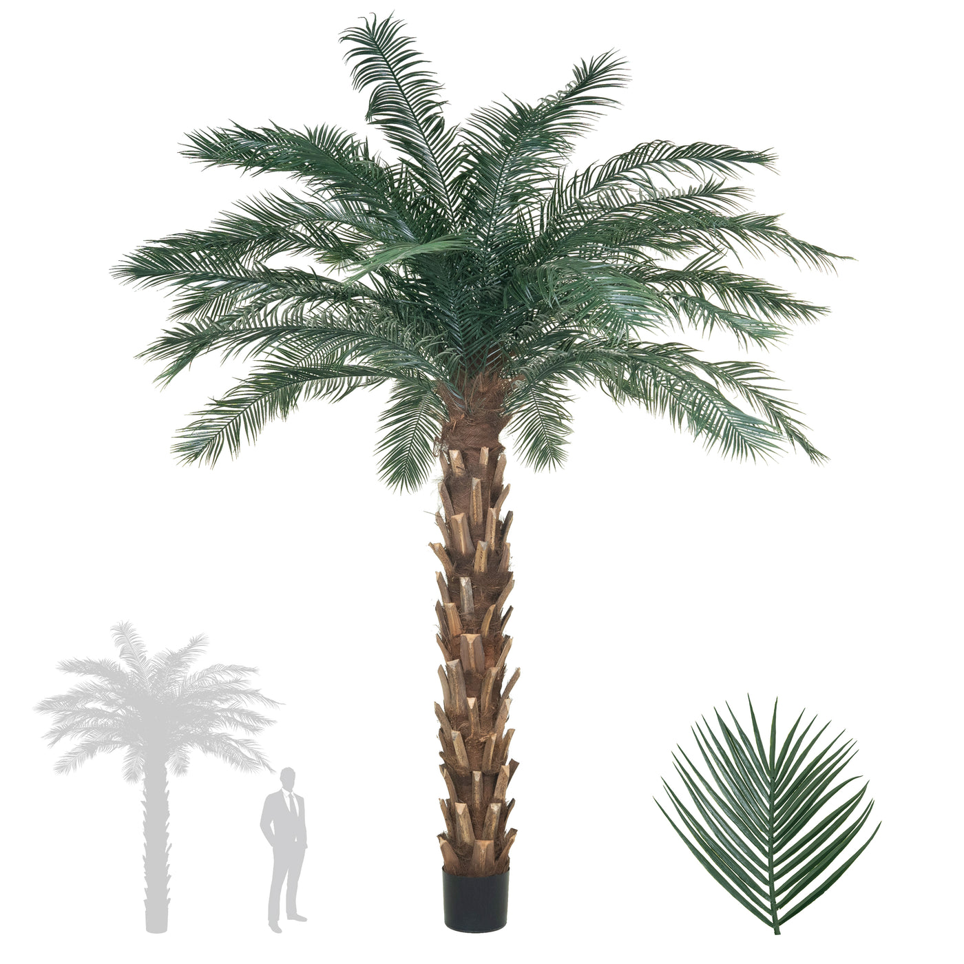 Palm artificial H350cm Phoenix roebelenii cu 35 frunze cu protectie UV