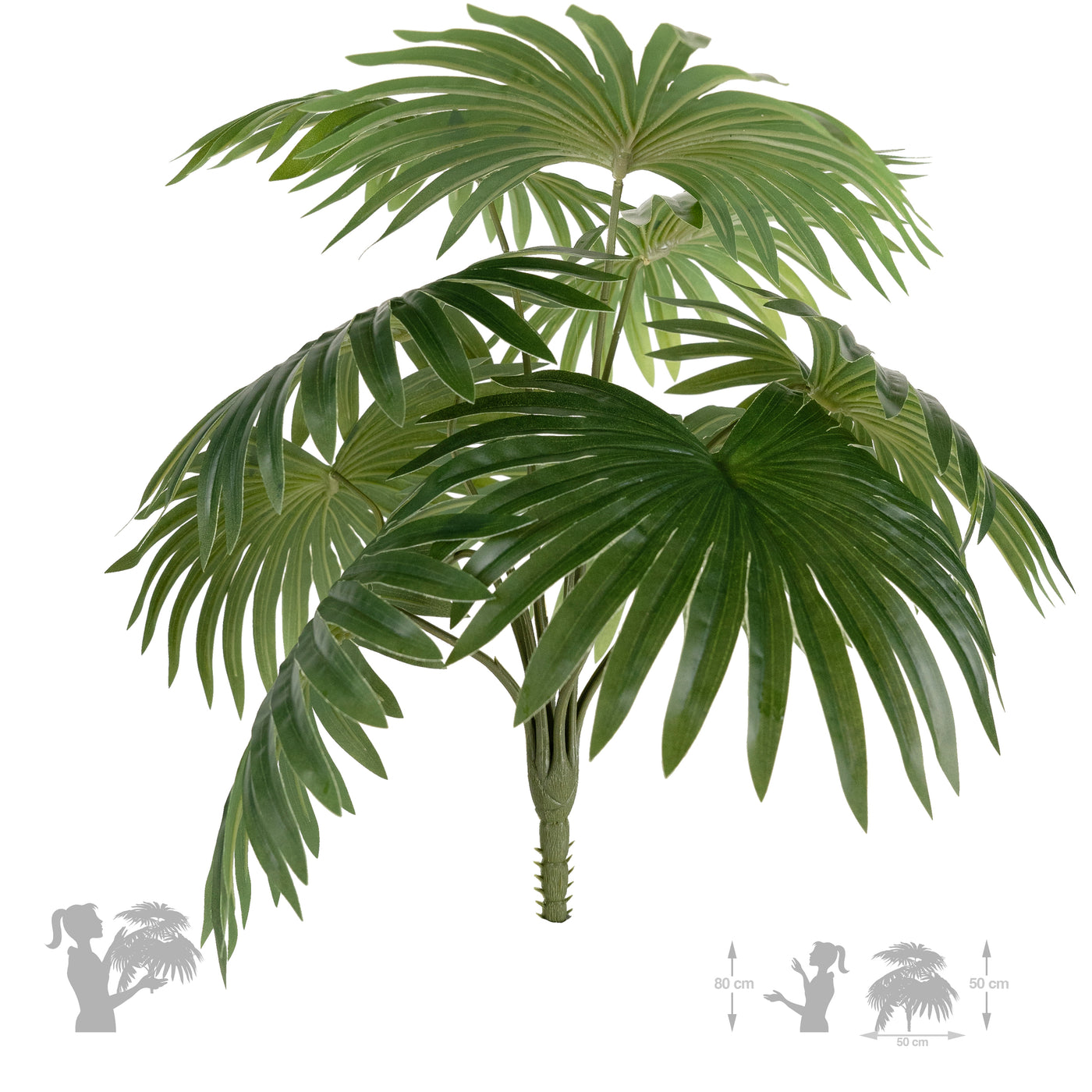 Palm artificial H50cm Chamaerops humilis cu 9 frunze