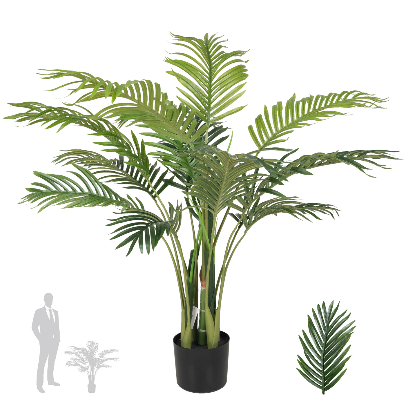 Palm artificial H73cm Kentia cu 15 frunze