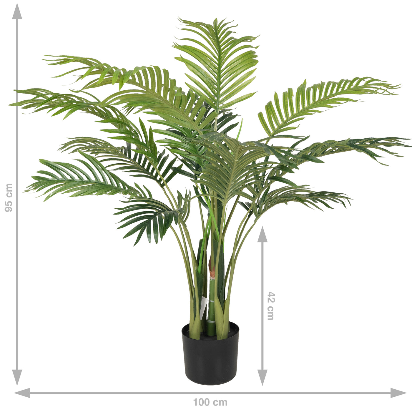 Palm artificial H73cm Kentia cu 15 frunze