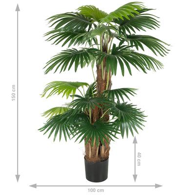 Palmier artificial Chamaerops humilis cu 24 frunze H150 cm