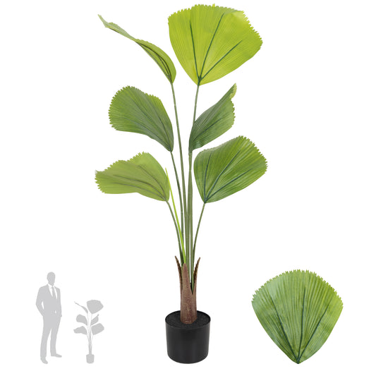 Palmier artificial H110cm Licuala cu 7 tulpini si 7 frunze
