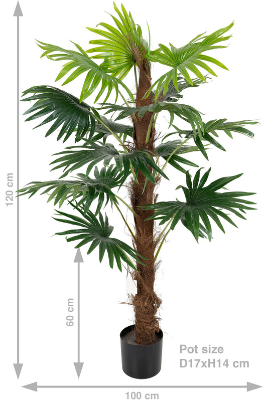Palmier artificial H120cm Chamaerops humilis cu 15 frunze