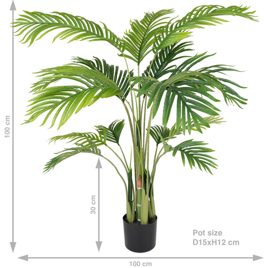 Palmier artificial H120cm Kentia cu 15 frunze