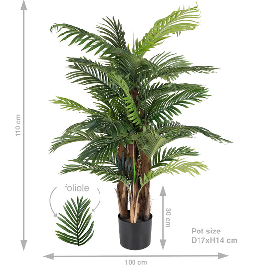 Palmier artificial H130cm Areca cu 36 frunze(circa 1263 foliole)