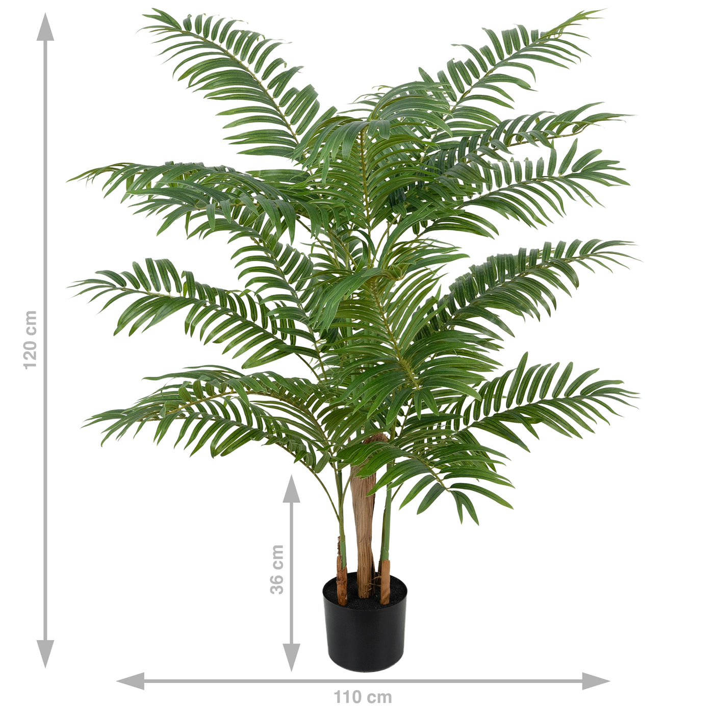 Palmier artificial H130cm Areca cu 7 tulpini si 7 frunze