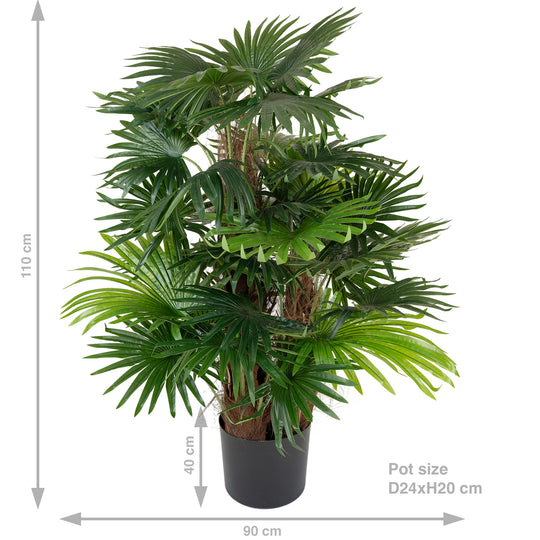 Palmier artificial H130cm Chamaerops humilis cu 38 frunze