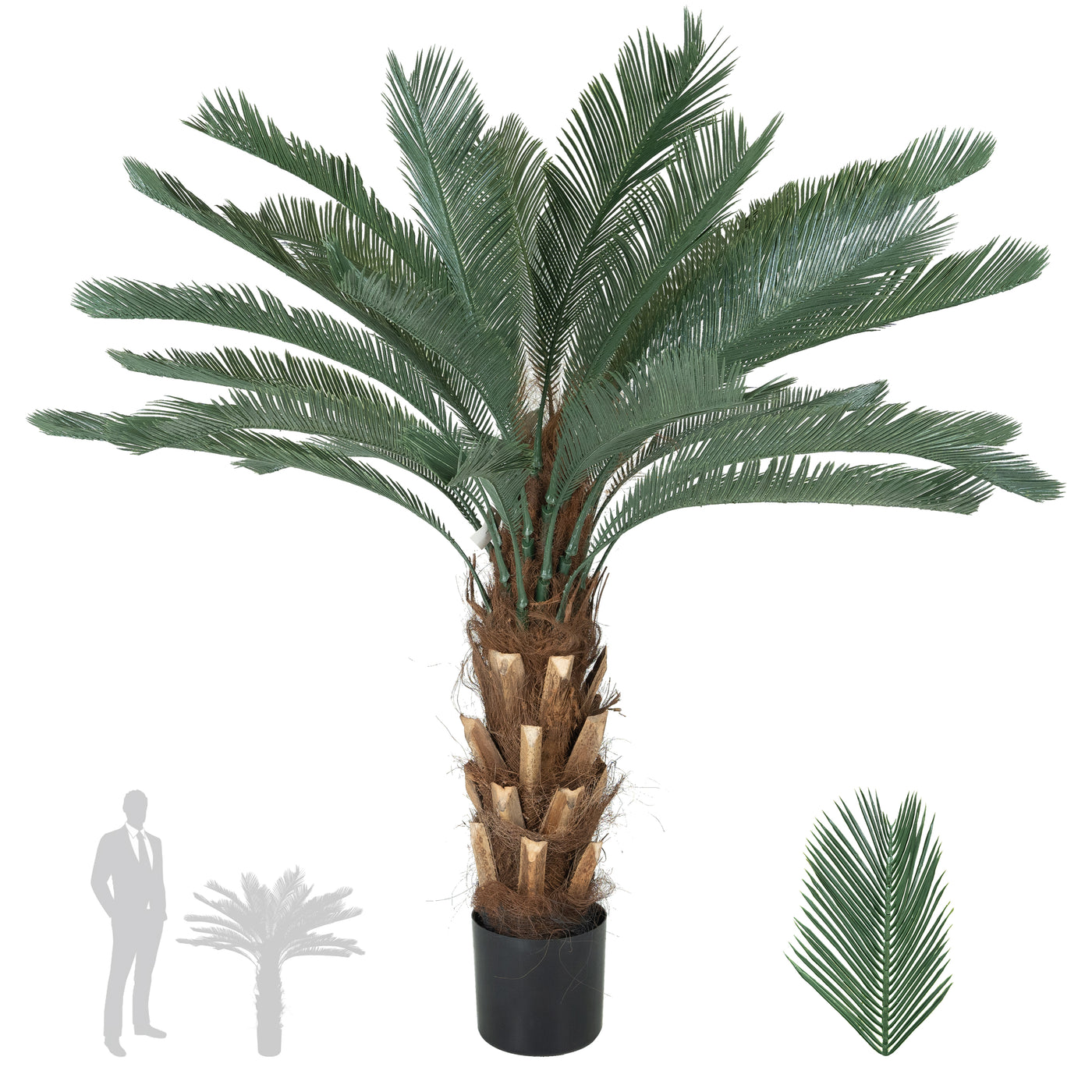 Palmier artificial H130cm Cycas cu 30 frunze cu protectie UV