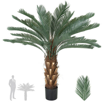 Palmier artificial H130cm Cycas cu 30 frunze cu protectie UV