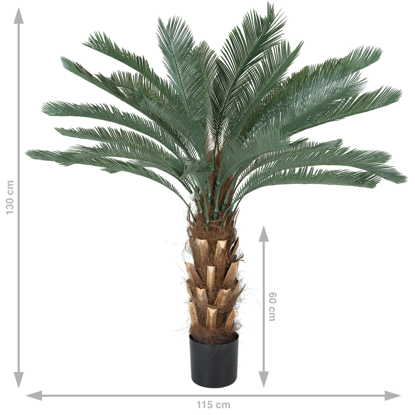 Palmier artificial H130cm Cycas cu 30 frunze cu protectie UV