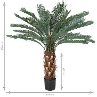 Palmier artificial H130cm Cycas cu 30 frunze cu protectie UV