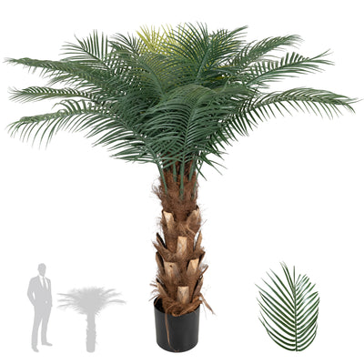Palmier artificial H130cm Phoenix roebelenii cu 24 frunze cu protectie UV