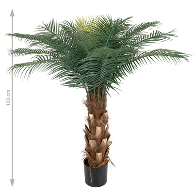Palmier artificial H130cm Phoenix roebelenii cu 24 frunze cu protectie UV
