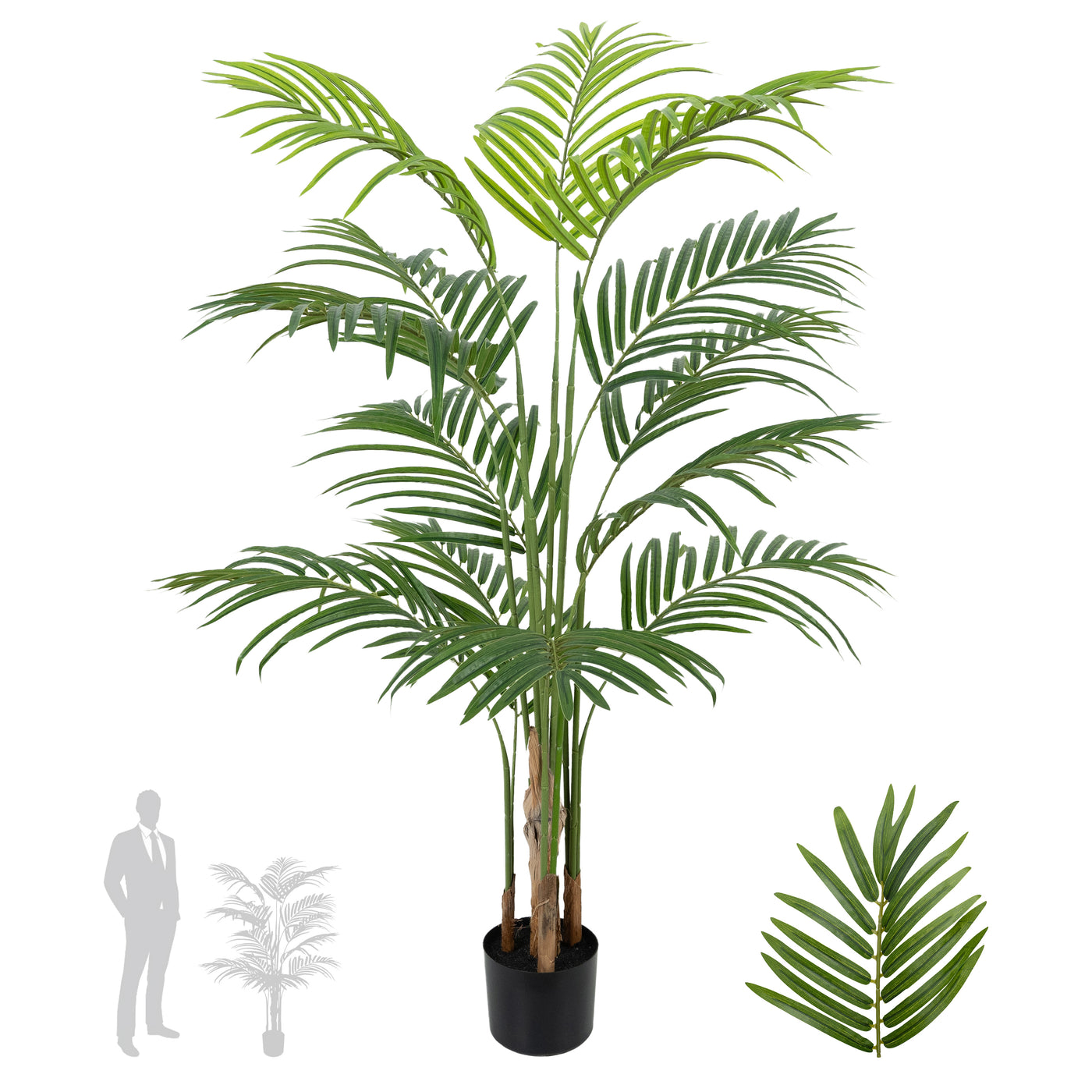 Palmier artificial H140cm Lady palm cu 13 tulpini si 13 frunze