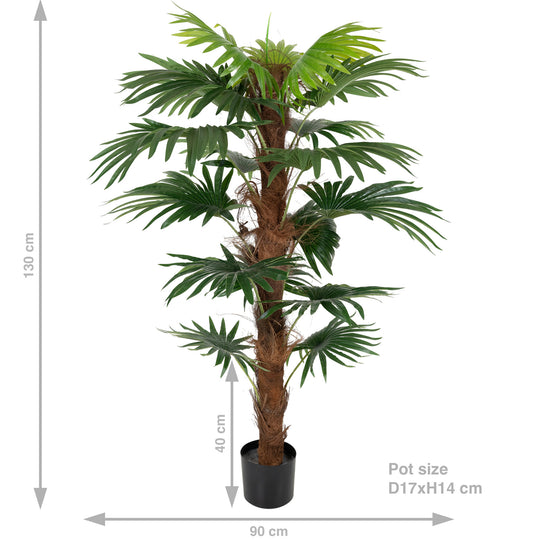Palmier artificial H150cm Chamaerops humilis cu 18 frunze