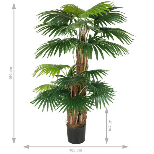 Palmier artificial H150cm Chamaerops humilis cu 24 frunze