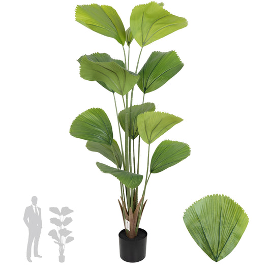 Palmier artificial H150cm Licuala cu 11 tulpini si 11 frunze