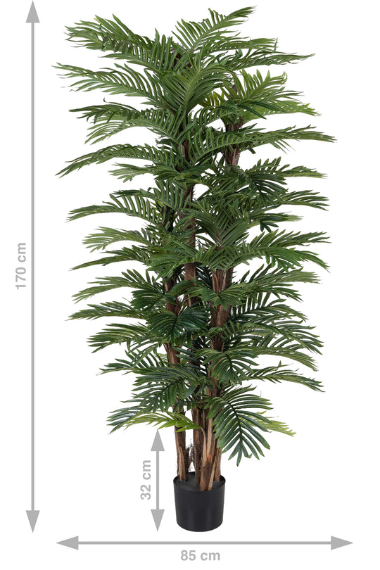 Palmier artificial H170cm Areca cu 4 tulpini si 84 frunze
