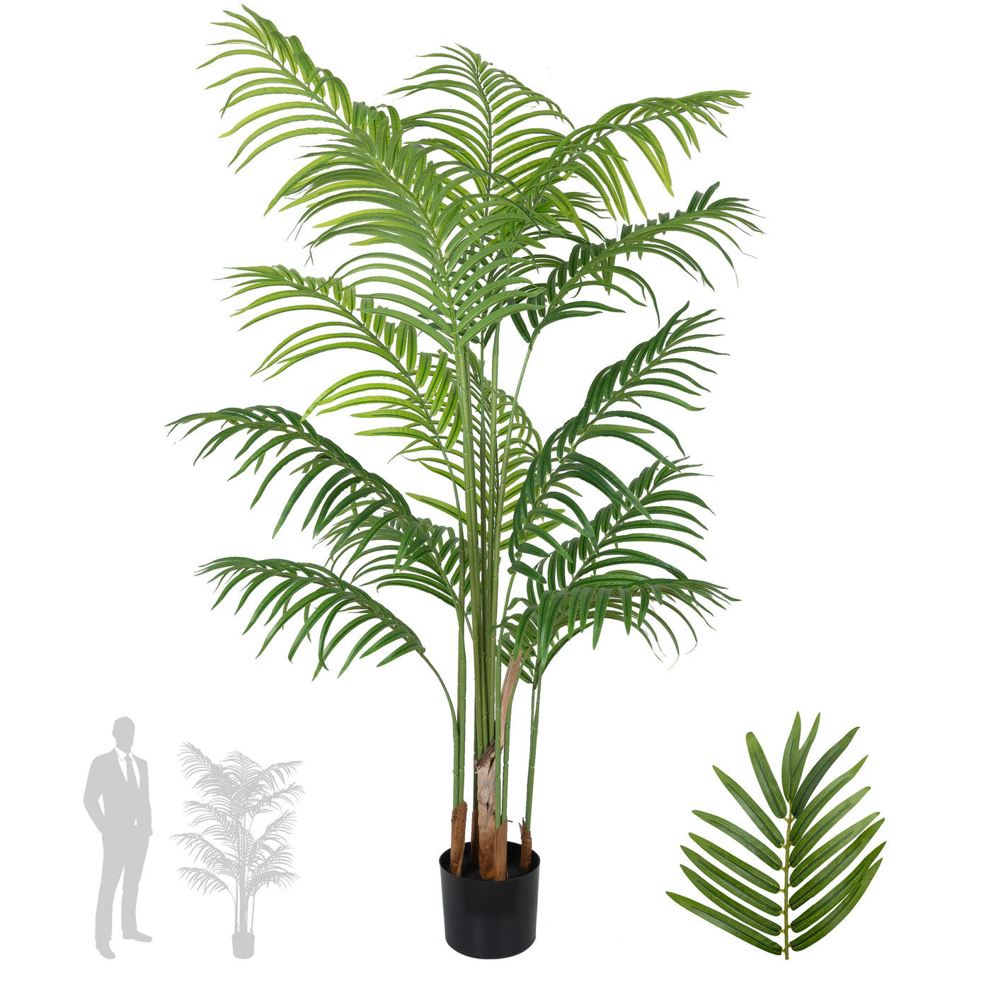 Palmier artificial H170cm Lady palm cu 15 tulpini si 15 frunze