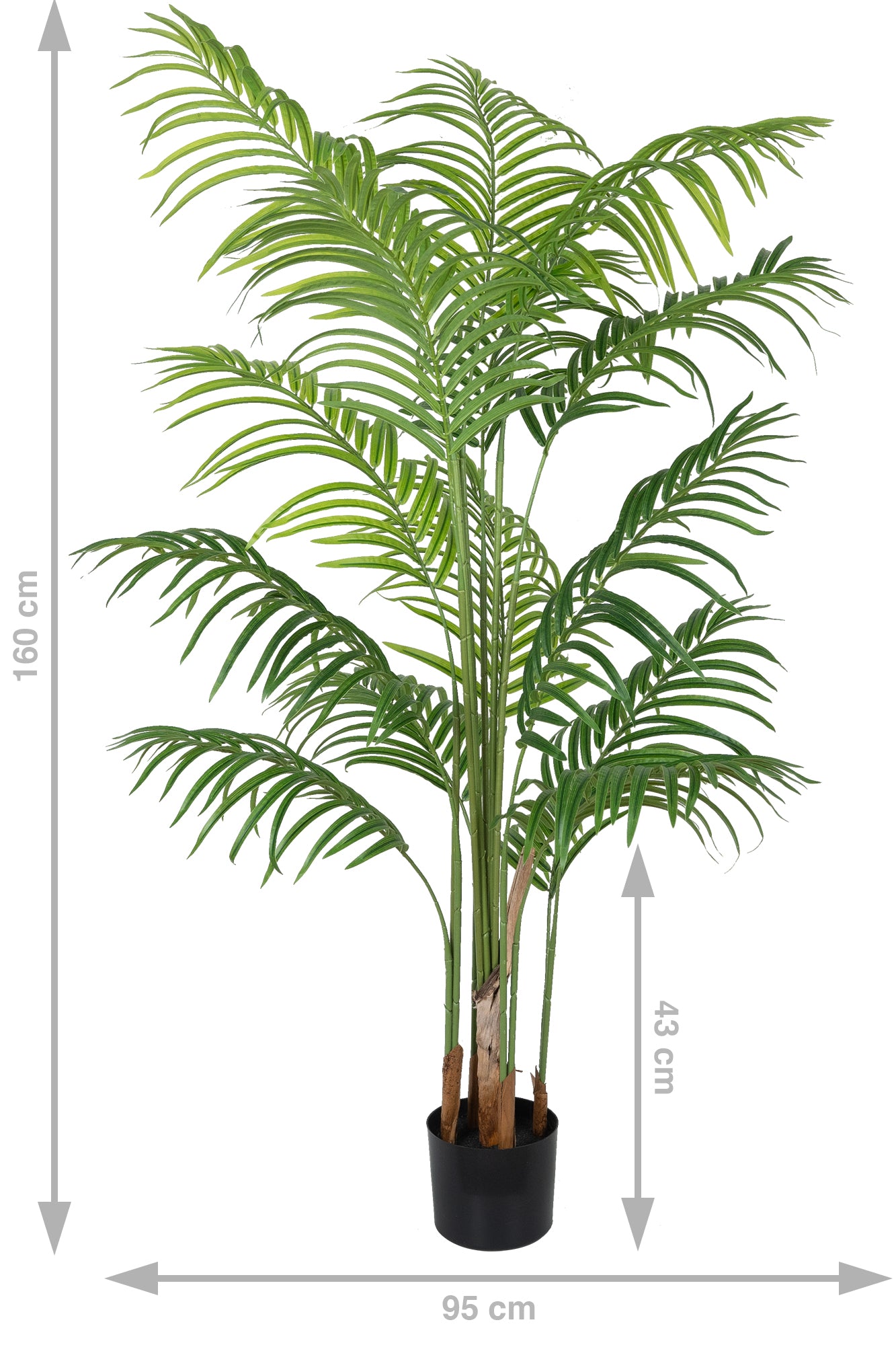 Palmier artificial H170cm Lady palm cu 15 tulpini si 15 frunze